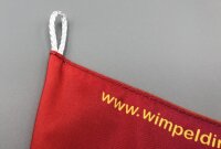Bootsflagge ca.30x45 viereckig - Band weiss -  oben Schlaufe & unten Band