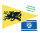 Bootsflagge ca.30x45 viereckig - Band weiss -  oben Schlaufe & unten Band