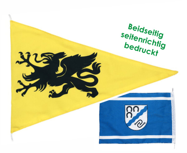 Bootsflagge ca.30x45 viereckig - Band schwarz - oben & unten Schlaufe