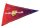 Bootswimpel ca.45x60 dreieckig - Band schwarz - oben Schlaufe & unten Band