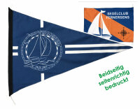 Bootsflagge ca.45x60 viereckig - Band schwarz - oben & unten Schlaufe