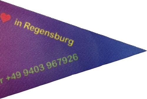 Flag Normal  Poly-Gewebe 110g/m² Lebensdauer bis 4 Monate B1-Zertifiziert Rückseite 98% Durchdruck